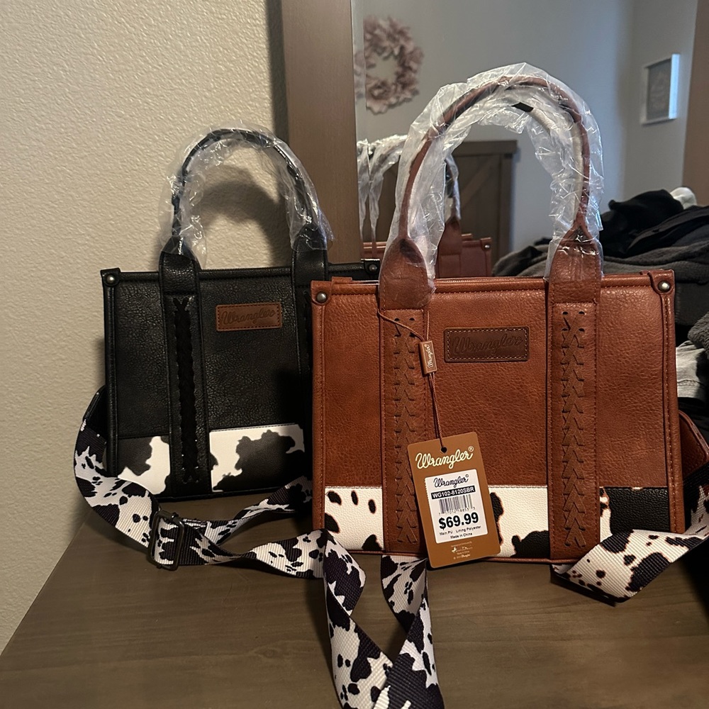 Wrangler Cow Print Concealed Carry Tote / Crossbody.